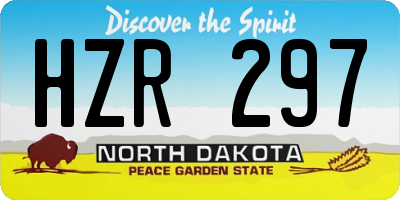 ND license plate HZR297