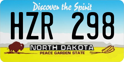 ND license plate HZR298