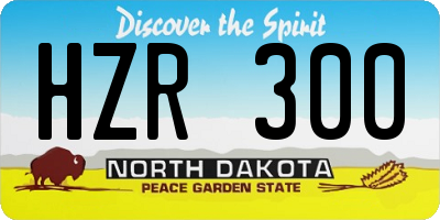 ND license plate HZR300
