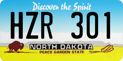 ND license plate HZR301