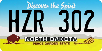 ND license plate HZR302