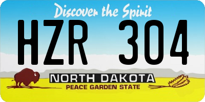 ND license plate HZR304