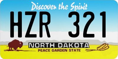 ND license plate HZR321