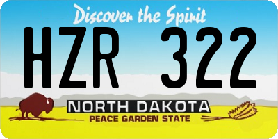 ND license plate HZR322
