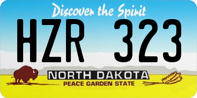 ND license plate HZR323