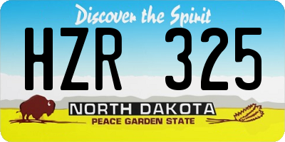 ND license plate HZR325