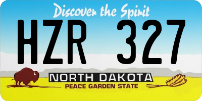ND license plate HZR327
