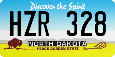 ND license plate HZR328