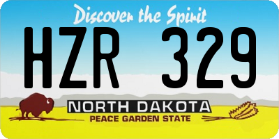 ND license plate HZR329