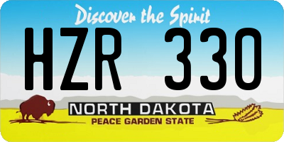 ND license plate HZR330
