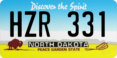 ND license plate HZR331