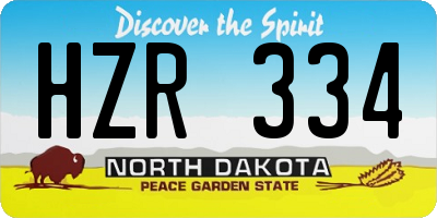 ND license plate HZR334