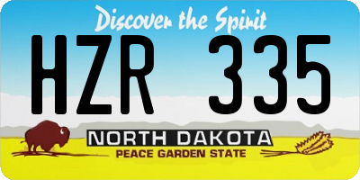 ND license plate HZR335