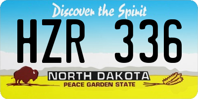 ND license plate HZR336