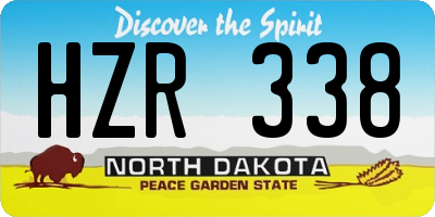 ND license plate HZR338