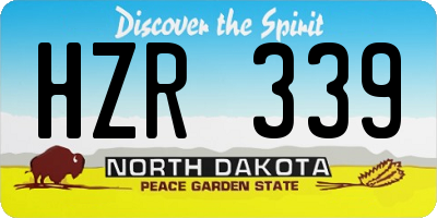 ND license plate HZR339