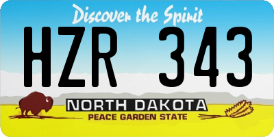 ND license plate HZR343