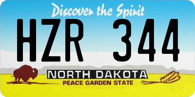 ND license plate HZR344