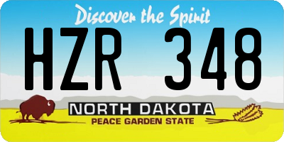 ND license plate HZR348