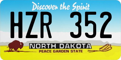 ND license plate HZR352