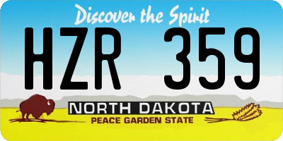 ND license plate HZR359