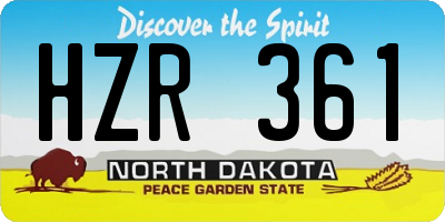 ND license plate HZR361