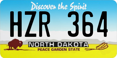ND license plate HZR364