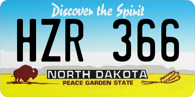 ND license plate HZR366