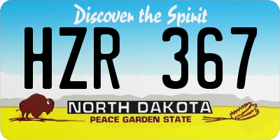 ND license plate HZR367