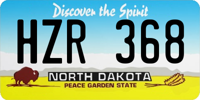 ND license plate HZR368