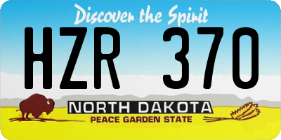 ND license plate HZR370