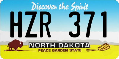 ND license plate HZR371