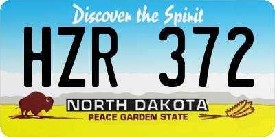 ND license plate HZR372