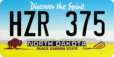 ND license plate HZR375