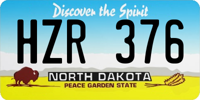 ND license plate HZR376