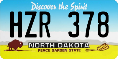 ND license plate HZR378