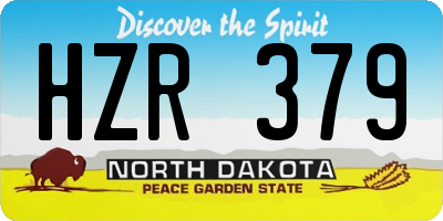 ND license plate HZR379