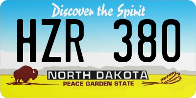 ND license plate HZR380