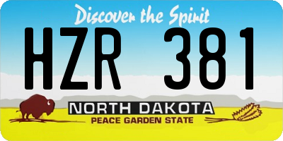ND license plate HZR381