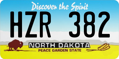 ND license plate HZR382