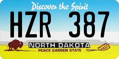 ND license plate HZR387