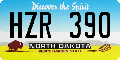 ND license plate HZR390
