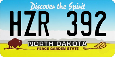 ND license plate HZR392