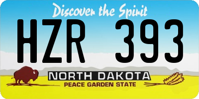 ND license plate HZR393