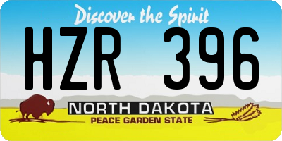 ND license plate HZR396