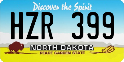 ND license plate HZR399