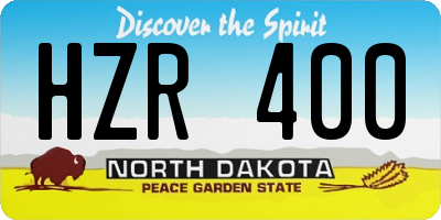ND license plate HZR400