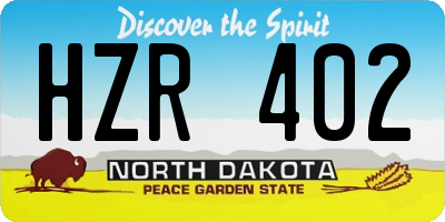 ND license plate HZR402