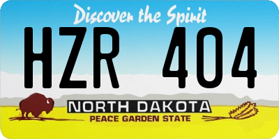 ND license plate HZR404