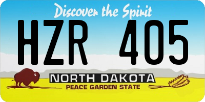 ND license plate HZR405